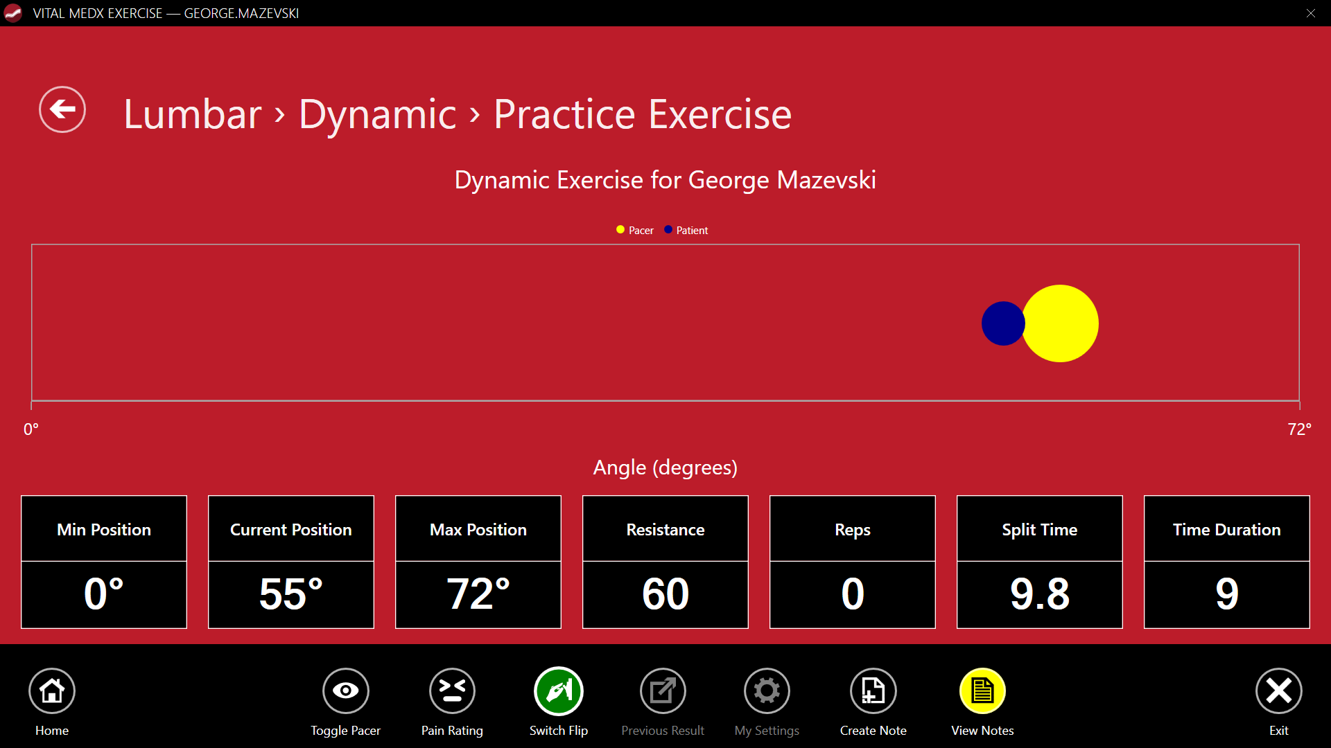 MedX Exercise Software Capabilities - Dynamic Exercise